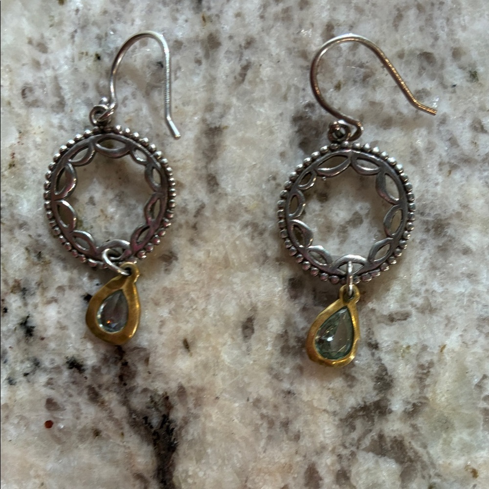 Silpada Silver and Gold Teardrop Earrings
